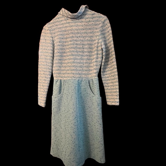 Vtg Rona New York Made USA Smock Dress Zip back Collar Pockets Sz M Women - Picture 2 of 8